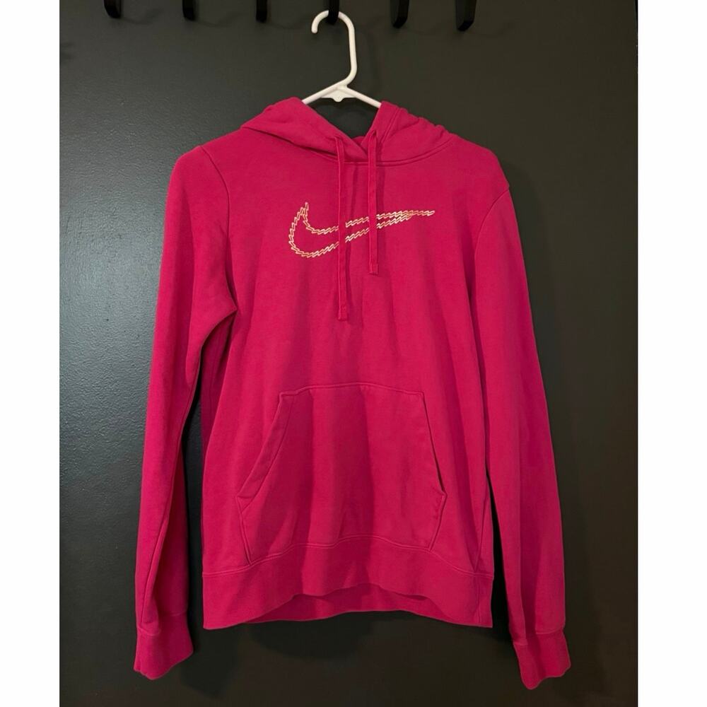 Nike Pink Hoodie with Gold Logo